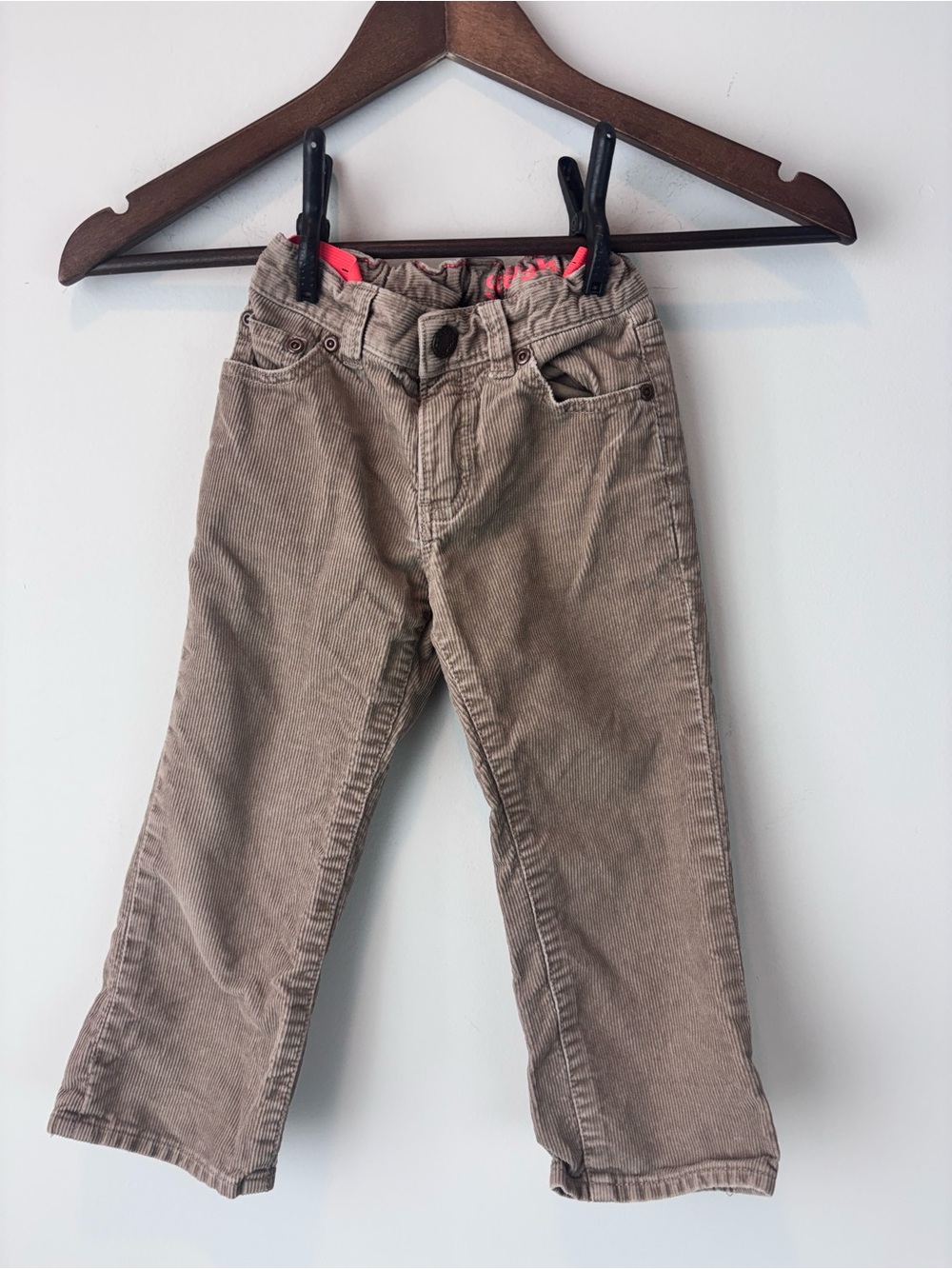 Crewcuts Boys Corduroy Pants Size 3 Brown Taupe Adjustable Waist